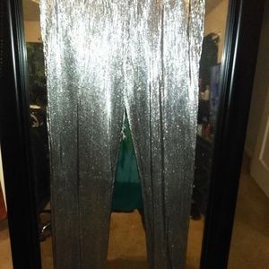 2 Pair Metallic Stretch Pants Drawstring